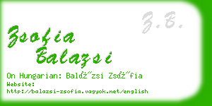 zsofia balazsi business card